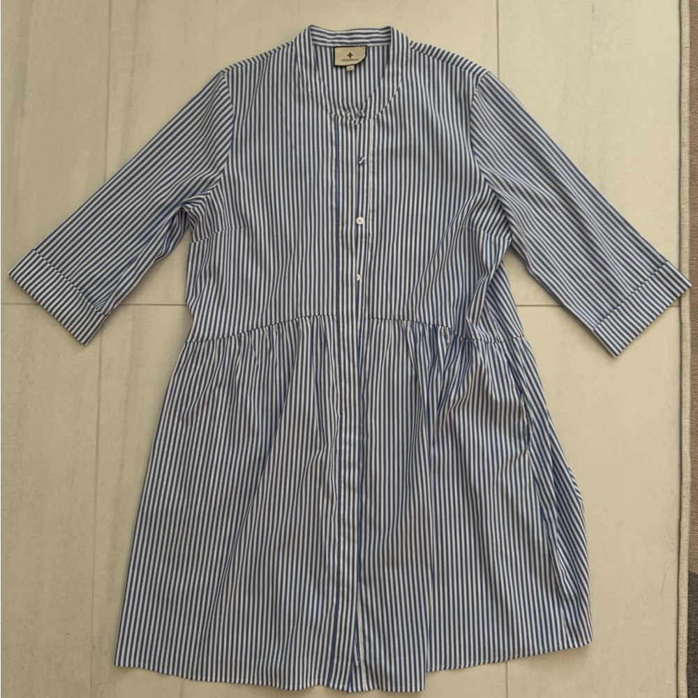 Tuckernuck royal shirt dress in blue stripe, size Large